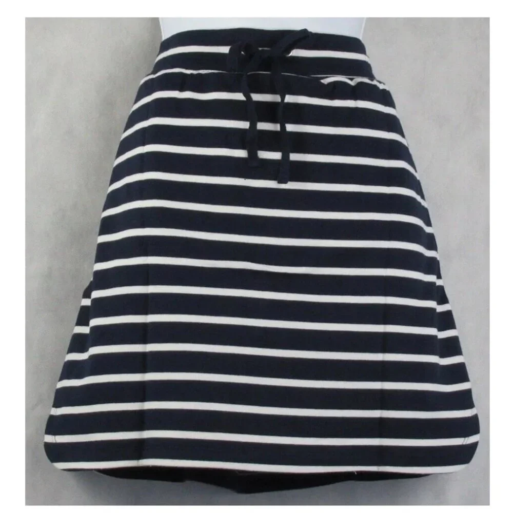 Karen Scott Women's Striped Pull-On Skort, Navy Blue and White, XS - Picture 4 of 5